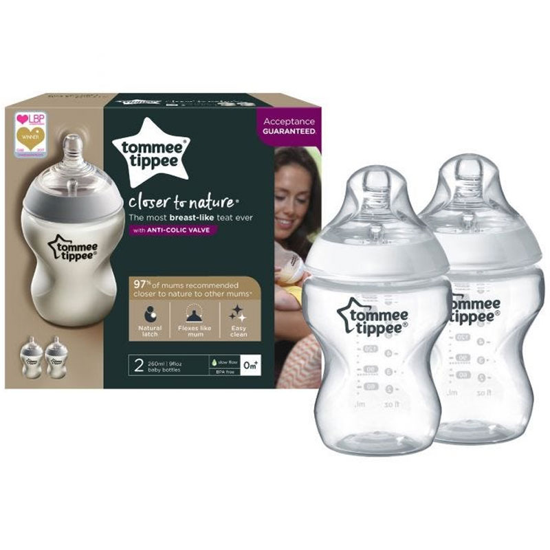 Tommee Tippee 0m+ 2x 260ml Feeding Bottle — Chez Les Petits