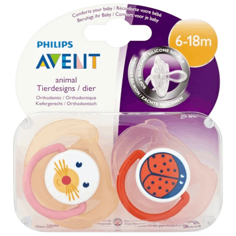 Avent 6-18m Pacifiers Animal Pink — Chez Les Petits