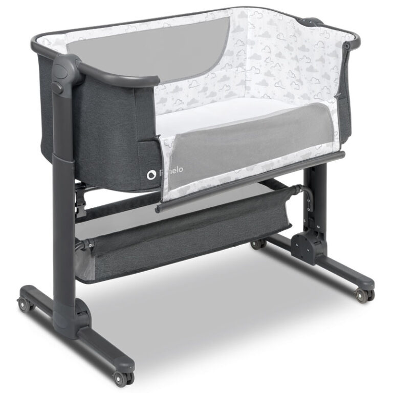 Lionelo 3 in 1 Next2Me Bedside Cot Timon Grey Graphite — Chez Les Petits