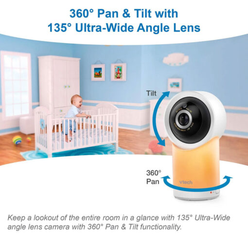 Vtech 5" Inch Smart Wifi 1080p Pan & Tilt Baby Video Monitor - Image 2