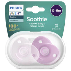 Avent 0-6m Pacifiers Curved Soothie Pink