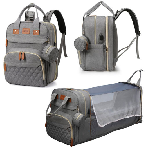 All In One Travel Maternity Bag With Carrycot Extension Grey - Image 2