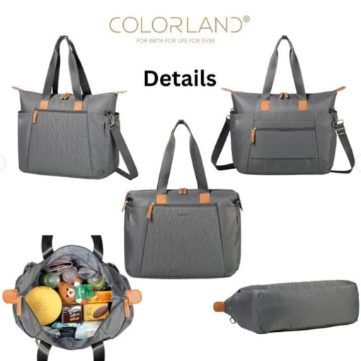 Colorland Deluxe Maternity Baby Diaper Bag Grey - Image 3