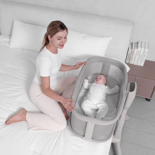 Mastela Dream Starlight Bedside Bassinet & Next 2 Me Light Grey - Image 2