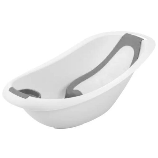 Trendy Long & Deep White Baby Bathtub With Comfy Seat