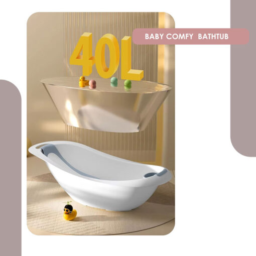 Trendy Long & Deep White Baby Bathtub With Comfy Seat - Image 2