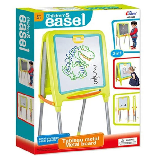 Large Children's Easel Double Sided Metal Board - Image 2