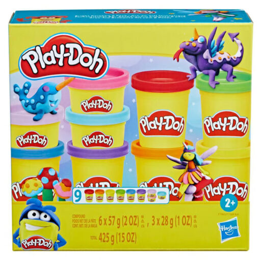 Play Doh Pack of 9x Assorted Large & Small Play Dough Cans