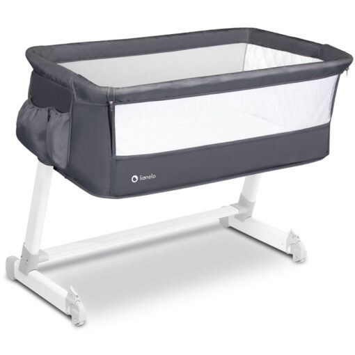 Lionelo Theo Next2Me Bedside Cot 2 in 1 Dark Grey