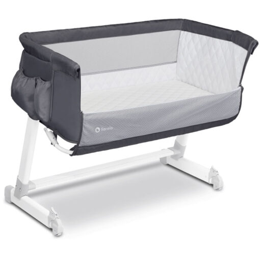 Lionelo Theo Next2Me Bedside Cot 2 in 1 Dark Grey - Image 2