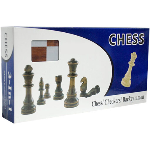 3 in 1 Chess, Checkers, Backgammon Wood Set