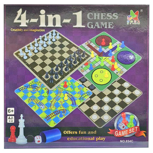 4 in 1 Multiple Board Games Set