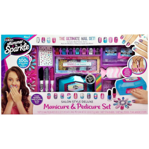 CrazArt Shimmer 'n Sparkle Salon Style Deluxe Manicure & Pedicure Set