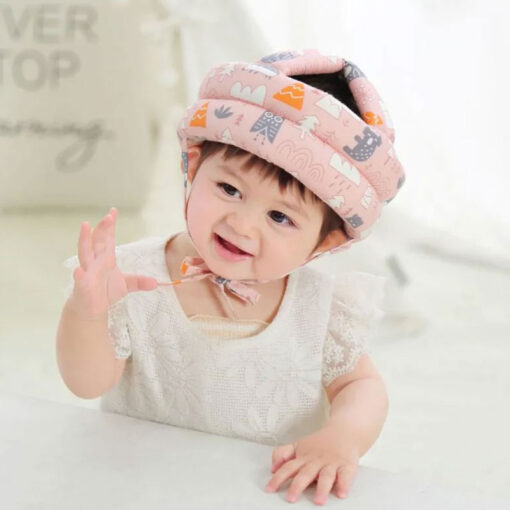 Baby Soft Head Protection Safety Cap Pink - Image 3