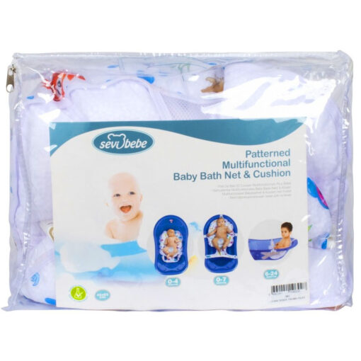 Sevi Bebe 3 in 1 Baby Bath Net & Cushion Sea Life - Image 2