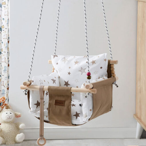 Original Trendy Bedroom Baby Swing Chair Stars Beige - Image 2