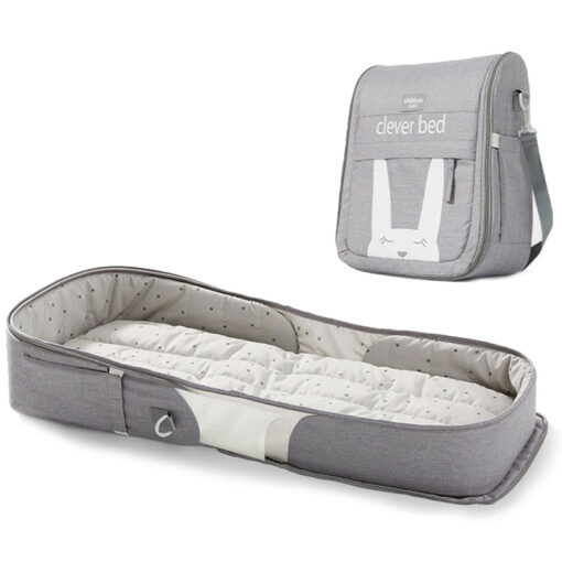 Deluxe Bunny Baby Travel Foldable Carrycot Grey