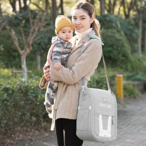 Deluxe Bunny Baby Travel Foldable Carrycot Grey - Image 4