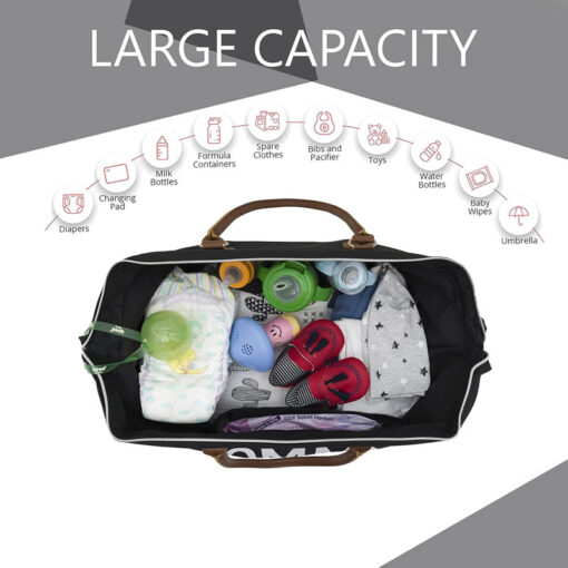 Trendy Premium Mommy Bag Maternity Diaper Bag Black - Image 2
