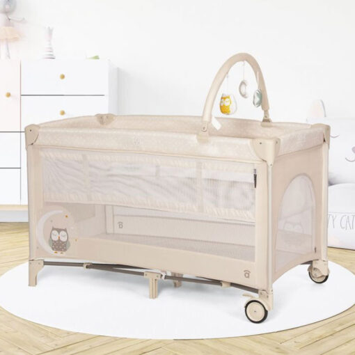 Asalvo Travel Cot Complet Duo Playpen Cot Bed Owl - Image 5