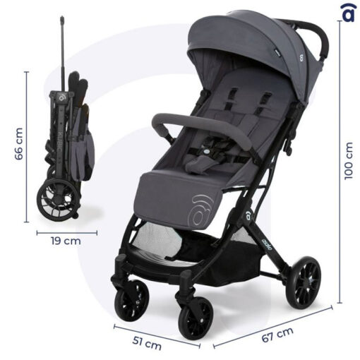 Asalvo Kubic 2 Newborn Travel Stroller Grey - Image 4