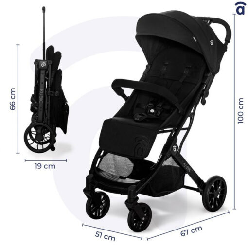 Asalvo Kubic 2 Newborn Travel Stroller Black - Image 4