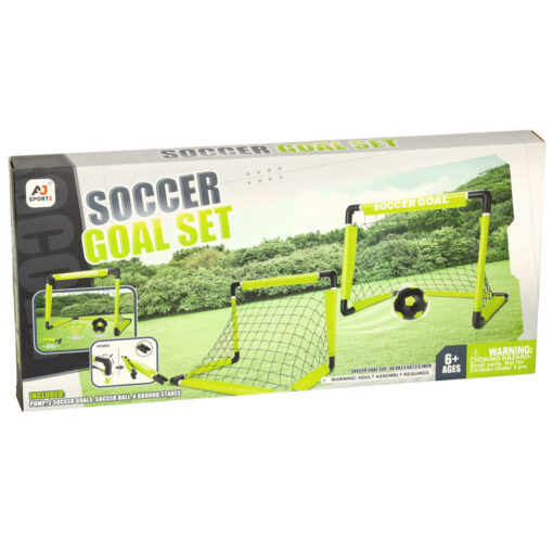 AJ Sportz Mini Football 2x Soccer Goals Set With Ball