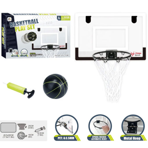 AJ Sportz Basketball Play Set Board, Hoop, Ball & Pump - Image 2