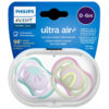 Avent 0-6m Pacifiers Ultra Air Rainbow Pink