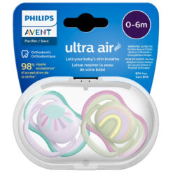 Avent 0-6m Pacifiers Ultra Air Rainbow Pink