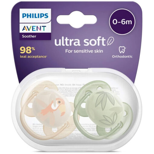 Avent 0-6m Pacifiers Ultra Soft Green