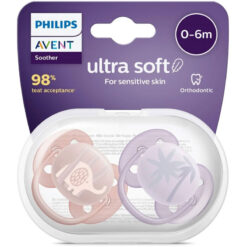 Avent 0-6m Pacifiers Ultra Soft Purple