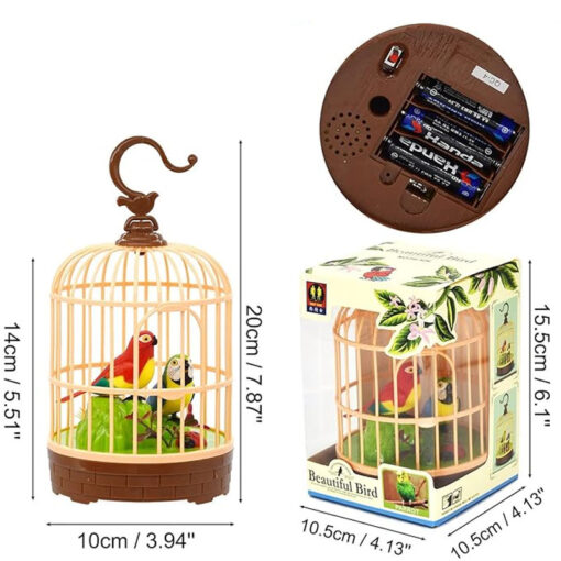 Beautiful Singing Parrot Bird Toy In a Cage - Image 3