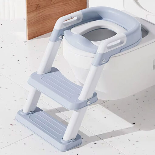 Trendy Baby Toilet Reducer Seat With Ladder Blue - Image 2