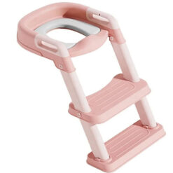 Trendy Baby Toilet Reducer Seat With Ladder Pink