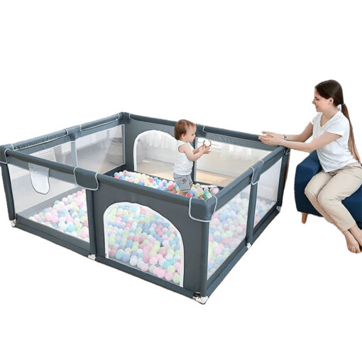 Giant 180cm Long Grey Playpen With 50x Play Balls