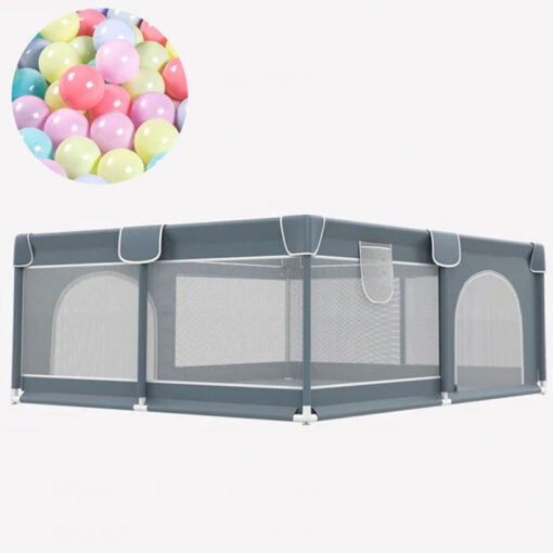 Giant 180cm Long Grey Playpen With 50x Play Balls - Image 2