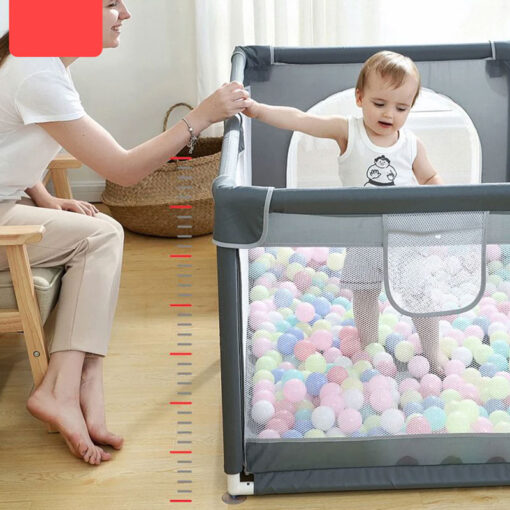 Giant 180cm Long Grey Playpen With 50x Play Balls - Image 3