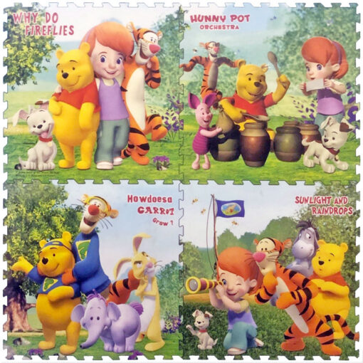 Disney Pack Of Four 75 x 75cm Puzzle Floor Play Mat Winnie The Pooh