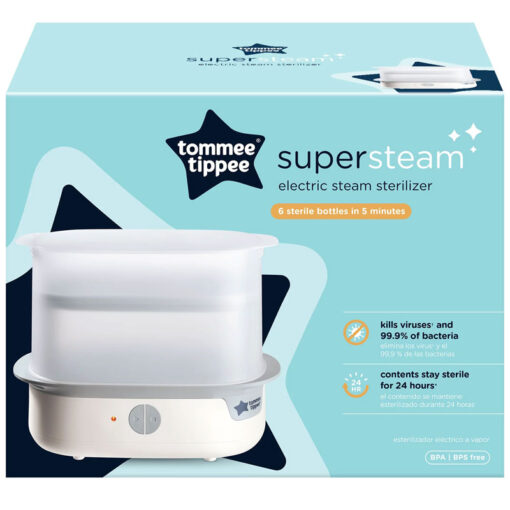 Tommee Tippee Advanced Electric Steriliser White + FREE Newborn Starter Bottles Set - Image 2