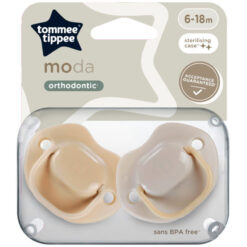 Tommee Tippee 6-18m Moda Soothers Pacifiers Beige