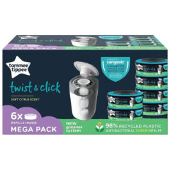 Tommee Tippee Twist & Click 6x Refill Mega Pack Of Trash Bin Bags