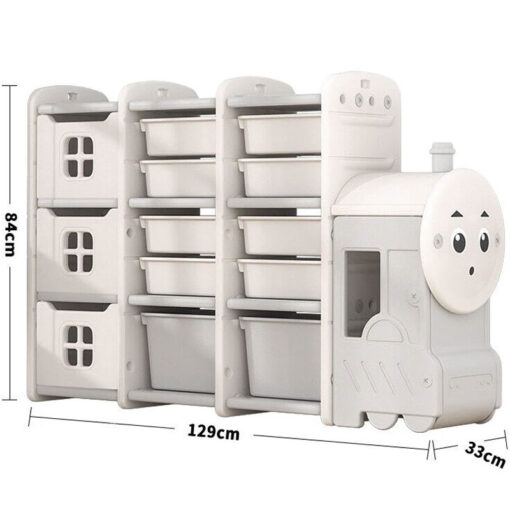 Trendy Children XL Bedroom Plastic Train Bookshelf Cabinet White - Image 3