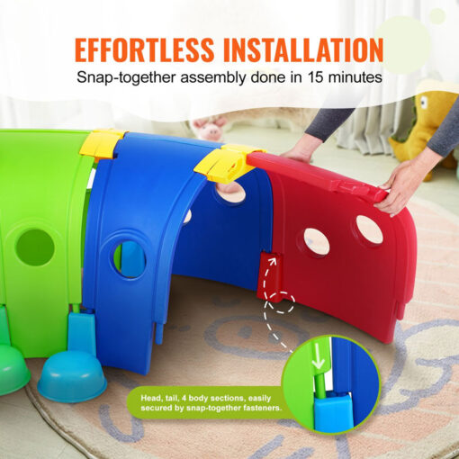 Fun Baby & Toddler Climb & Crawl Through Tunnel Caterpillar Multicolor - Image 3