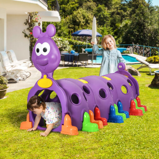 Fun Baby & Toddler Climb & Crawl Through Tunnel Caterpillar Purple - Image 2