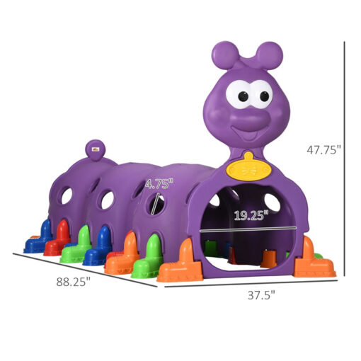 Fun Baby & Toddler Climb & Crawl Through Tunnel Caterpillar Purple - Image 3