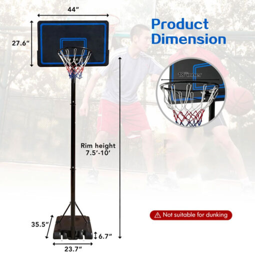Professional XL Basketball Hoop Set With Black Backboard Adjust - Image 4