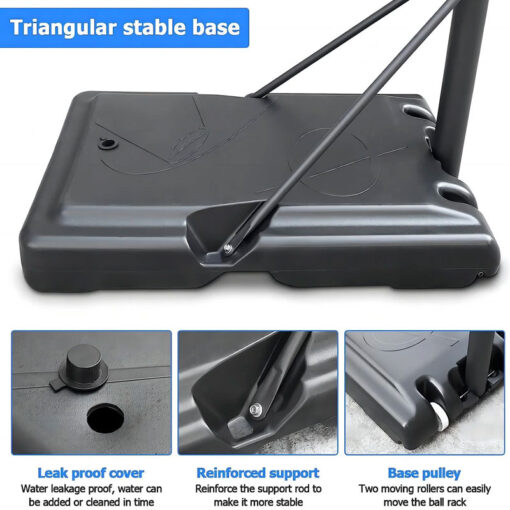 Professional XL Basketball Hoop Set With Black Backboard Adjust - Image 6