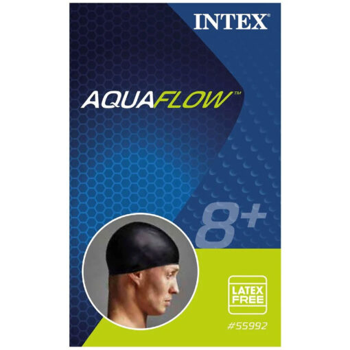 Intex 8 Years+ Aqua Flow Silicone Swim Cap Hat Black - Image 2