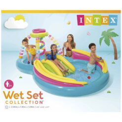 Intex 2.95 x 1.91m Inflatable Swimming Pool Playground Rainbow Land